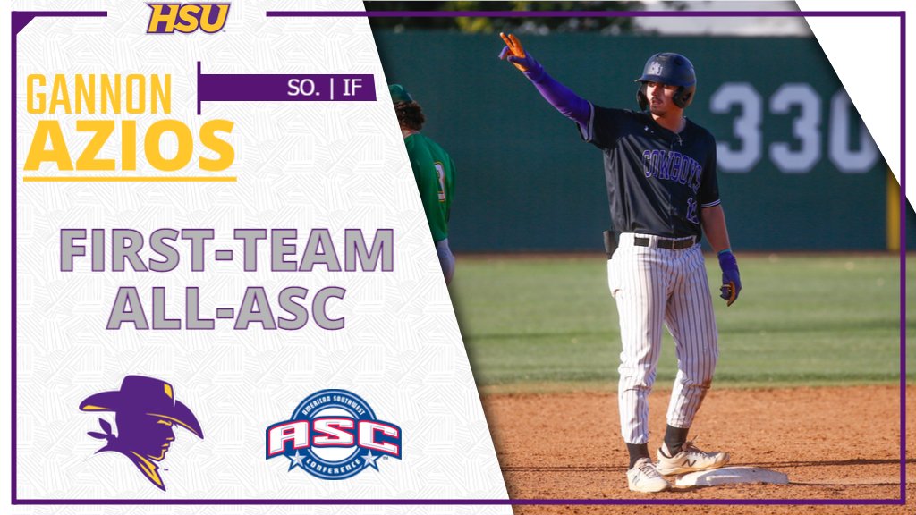 HSUAthletics's tweet photo. Gannon Azios has been named First-Team All-ASC. Congratulations to Gannon! #ASCbsb https://t.co/V62UsvonTa