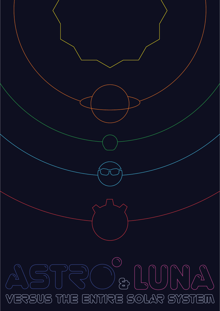 Playing around with box-art design for my new game. It's waaay to early but I could hold myself 
#graphicdesign #Palettes #solodev #gamedev #indiedev #indiedeveloper #gamedesign #shmups #bullethell #Plutoisaplanet