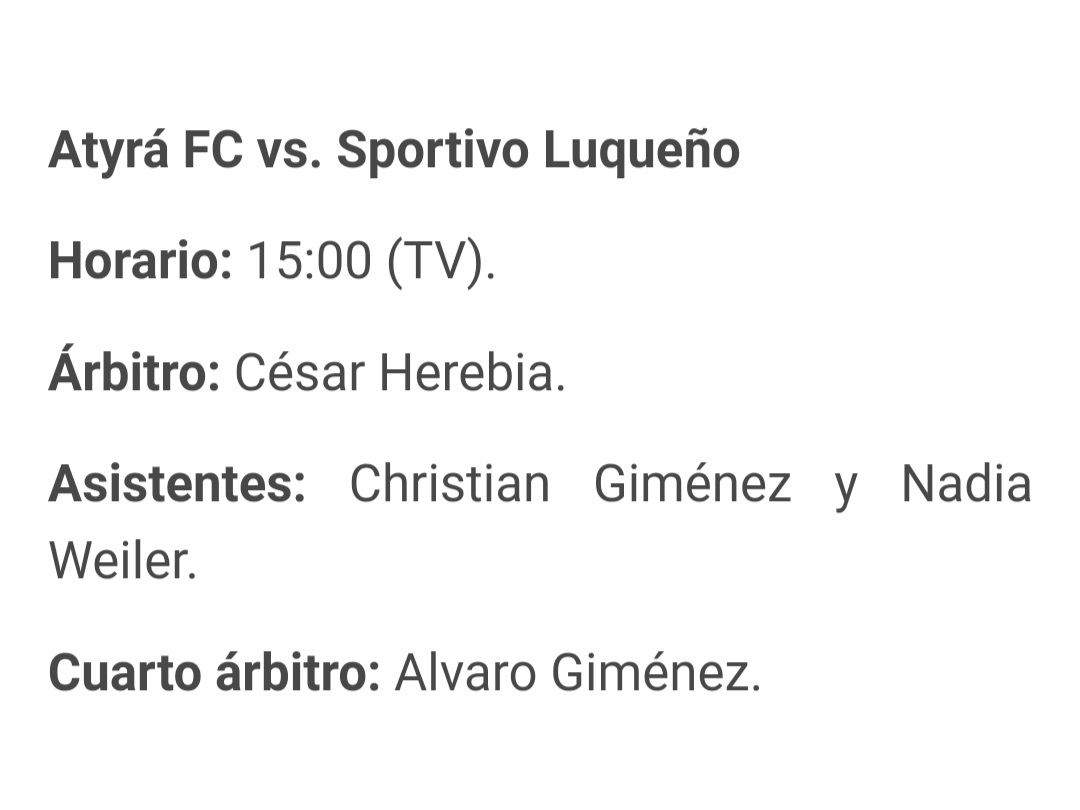 danyarevalos's tweet photo. César Herebia será el árbitro del juego entre Atyra y Luqueño el jueves a las 15 horas https://t.co/CKWYqSHZnK