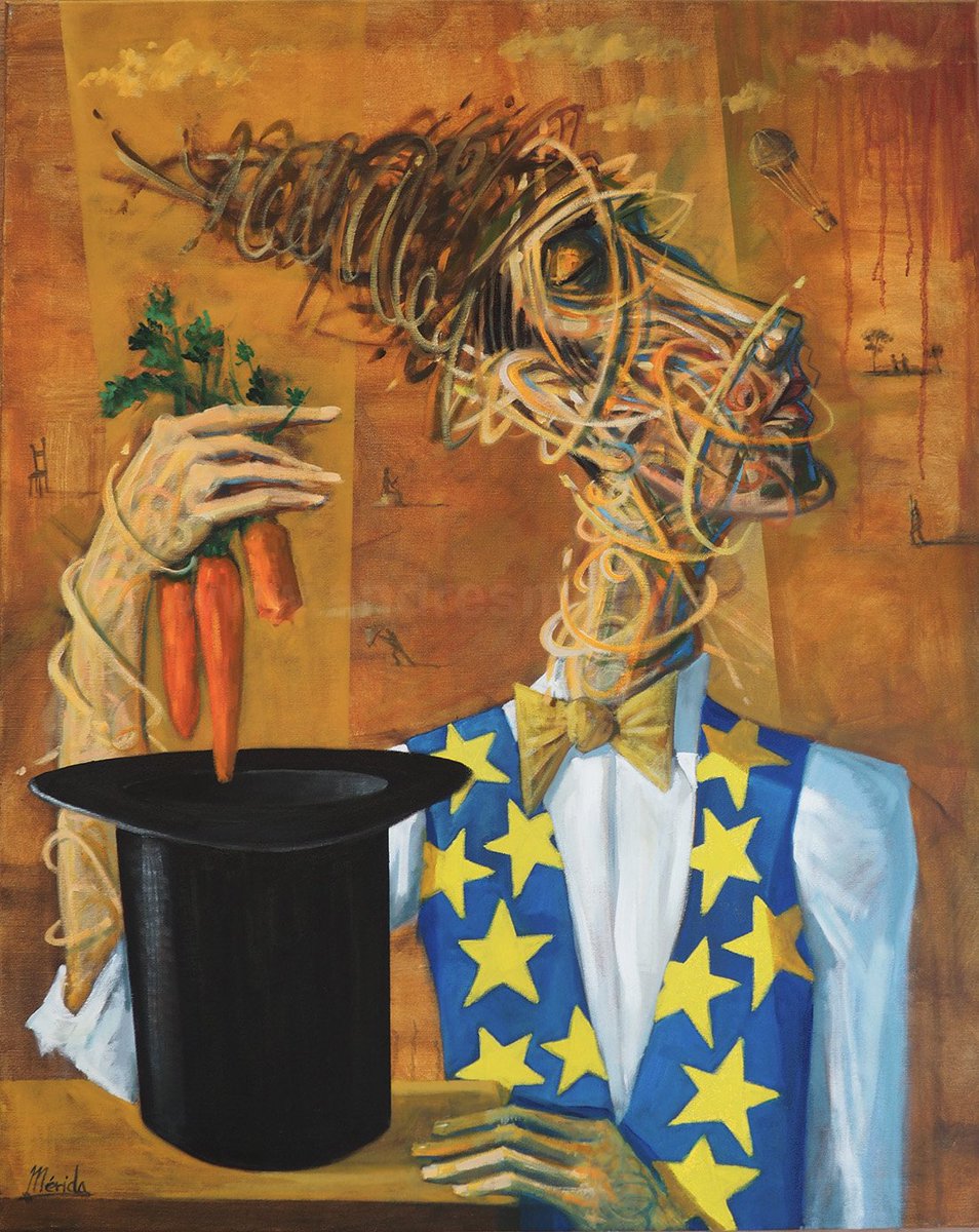 EL TRUCO. Óleo-Tela. 81x65. Mlg 2022.
THE TRICK 
#artwork #artcurator #expresionismo #magic #andresmerida #exhibition  contacto: andresmerida.com