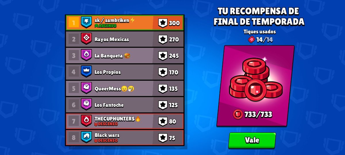 Felicitaciones a nuestros chic@s de SK Brawl Stars por ese estupendo Ascenso de Liga de Clubes [ LEGENDARIO 1 ] por más logros chic@s 💪🙌🏆🔥 <a href="/BrawlStars/">Brawl Stars</a>