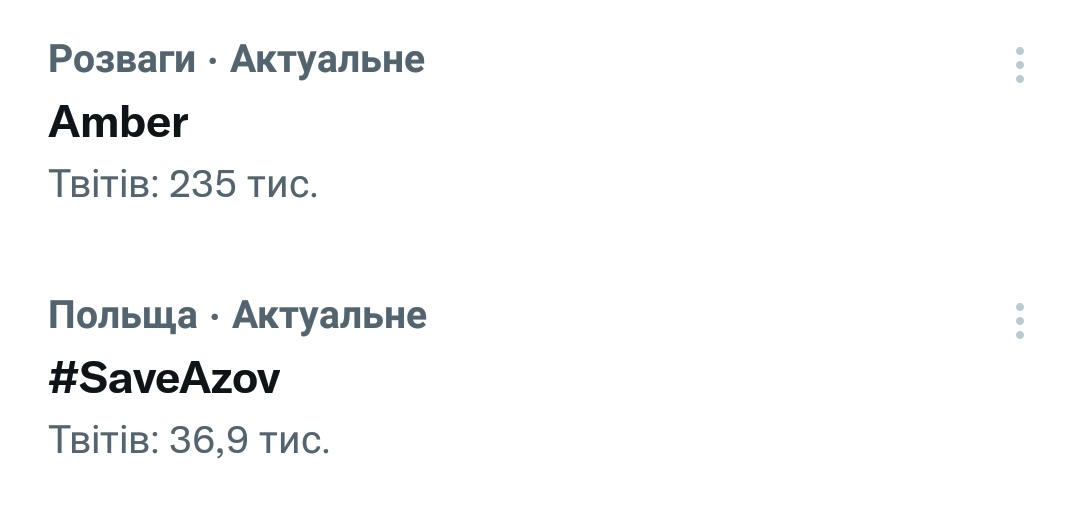 Звісно дурепа Амбер привертає більше уваги (авжеж) але ми теж добряче натвітили

Пишіть твіти з цими гештегами
#ꑭ
#SaveAzovstal 
#SaveAzov 
#SaveMariupol