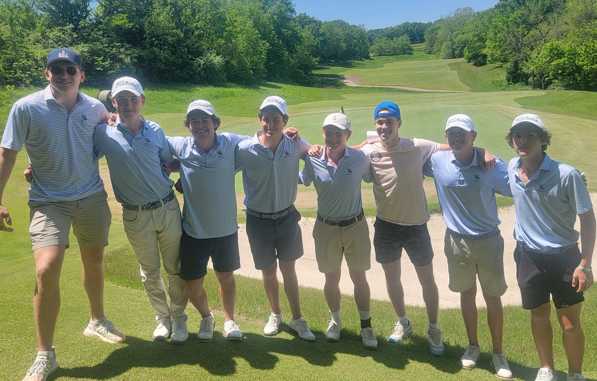 SMEBoysGolf's tweet photo. The Lancers are State Bound! In a stacked, 6A Regional-SME takes 3rd to advance. @BenSlicker22 shoots 69 (-3) to Medal &amp; take the Regional Title.  Slicker &amp; @ThomasGogel1 (75) are 1st Team, All-Region &amp; @tommymoreland3 (78) is 2nd Team. @ksgolfscores @EasternKSSports @SMEOffice https://t.co/WPsz1w91Xx