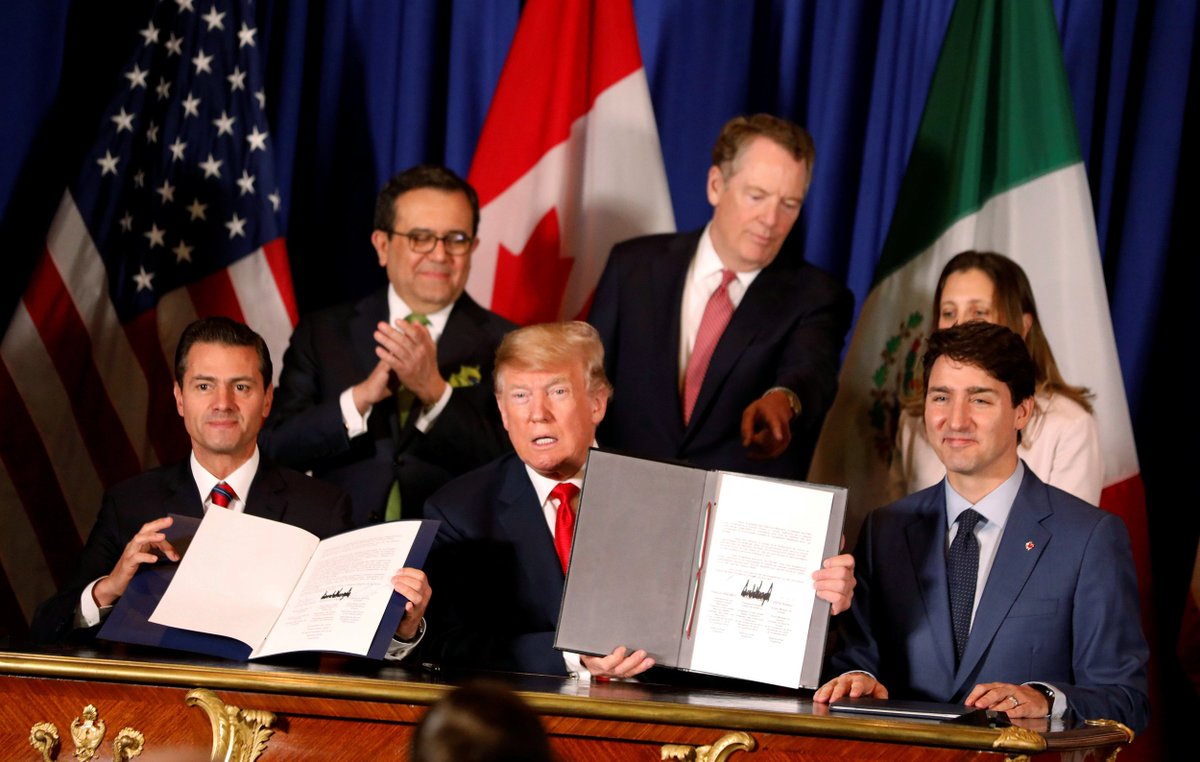 Suzy2313922857's tweet photo. @thehill Here's Trump proudly signing the USMCA which limits the importation of formula from Canada. https://t.co/ndbA2mpcTn