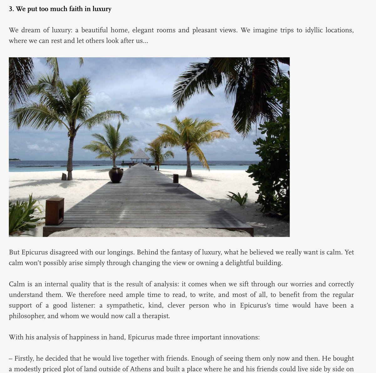 levelsio's tweet image. This generation's life goals are very similar to those of Epicurus in 341 BC theschooloflife.com/article/the-gr…