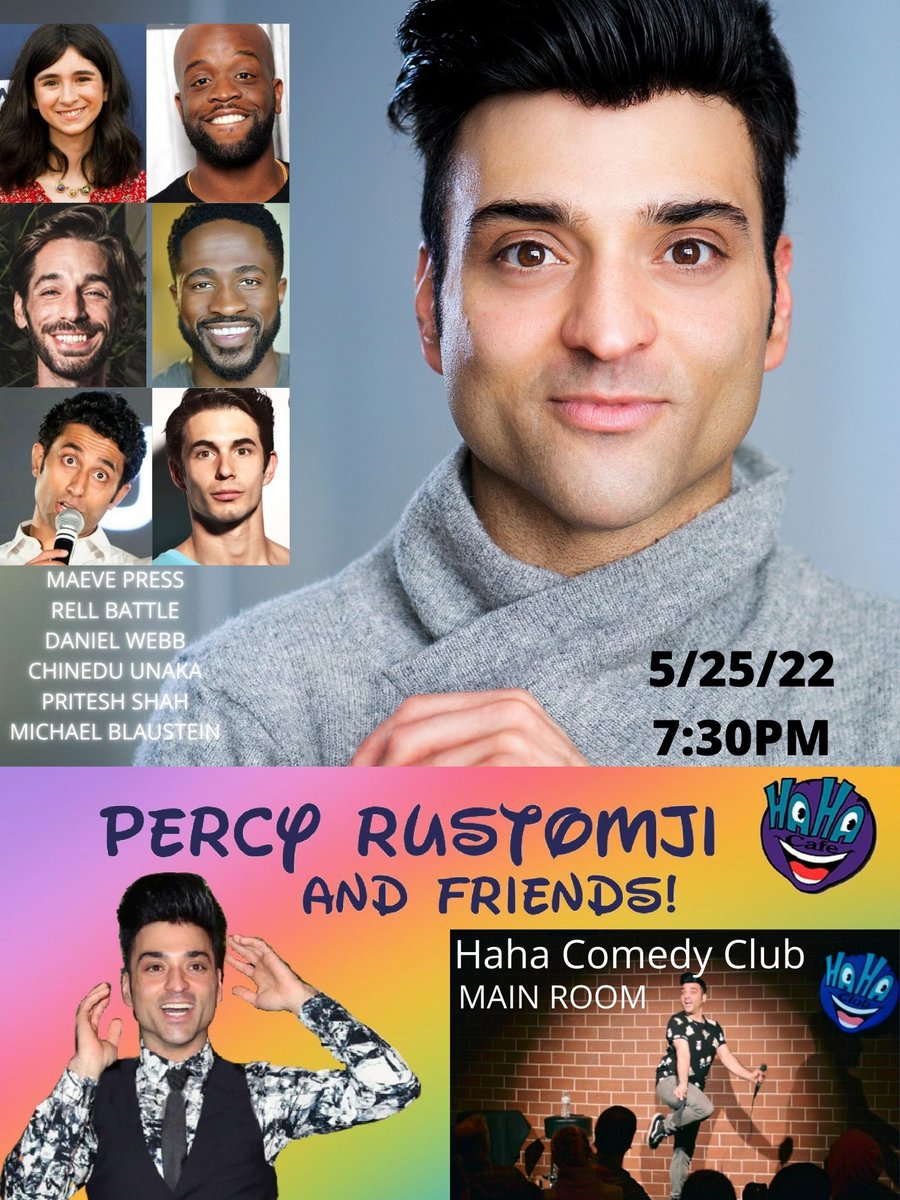 PercyRustomji's tweet photo. “PERCY AND FRIENDS” MAY 25th!@Hahacafecomedy 7:30PM
USE 50%off code: PERCY
https://t.co/RGPYEbTWXf
#standupcomedy #comedy #comic #casting #lgbt #lgbtq #gay #diversity #noho #northhollywood #thingstodoinla #hahacafe #hahacomedyclub https://t.co/z2jebVH9vd
