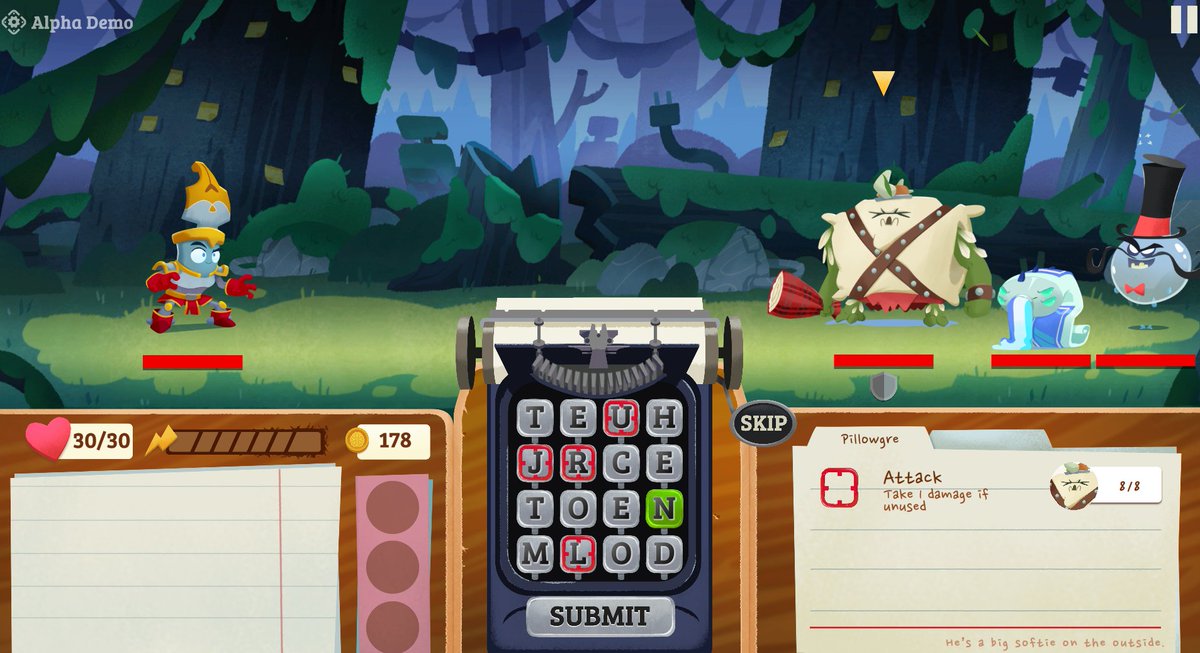 TicTocGames's tweet photo. Hm, a tricky one. Which word would you spell? The red attacks are bad. The green poison is extra bad. You want to use as many as possible or they'll hurt you

#indiegame #gamedev #writersblock https://t.co/8q4sXRApOV