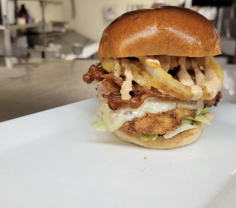 This weeks sandwich special: The Chipotle Chicken Sandwich, with cajun fried chicken, cheddar, bacon, fried onion and chipotle ranch.