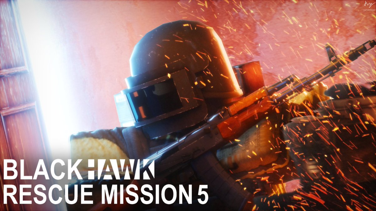 JamesNoot's tweet photo. Earlier this year, I made a thumbnail and advertisement for Black Hawk Rescue Mission 5 on Roblox. Here is that thumbnail with the original render + more. 

Note: This is late as the game was updated in Feb, but it was a joy to work with Platinum 5. 
#Robloxdev #Roblox https://t.co/tvSpz1gdFR
