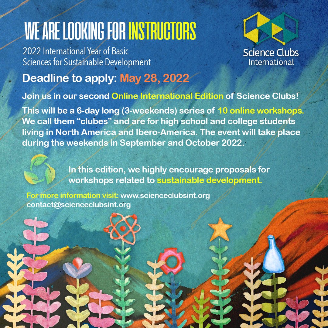 Clubes de Ciencia Colombia (@cdec_col) on Twitter photo 📣 ¡Atención instructores, <a href="/scienceclubsint/">Science Clubs International</a> los está buscando! Sí eres un apasionad@ por la educación STEM y quieres conectar con instructores y cluber@s de todo el 🗺️, participa en esta convocatoria. Conoce más en 👉 scienceclubsint.org/instructors2022. 📣 ¡Atención instructores, <a href="/scienceclubsint/">Science Clubs International</a> los está buscando! Sí eres un apasionad@ por la educación STEM y quieres conectar con instructores y cluber@s de todo el 🗺️, participa en esta convocatoria. Conoce más en 👉 scienceclubsint.org/instructors2022.
