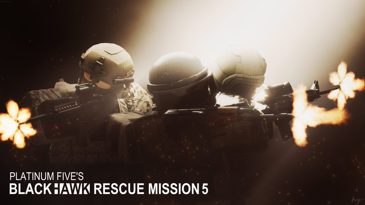JamesNoot's tweet photo. Earlier this year, I made a thumbnail and advertisement for Black Hawk Rescue Mission 5 on Roblox. Here is that thumbnail with the original render + more. 

Note: This is late as the game was updated in Feb, but it was a joy to work with Platinum 5. 
#Robloxdev #Roblox https://t.co/tvSpz1gdFR