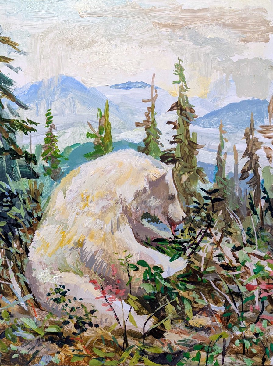 SolosNFT's tweet photo. We're live at https://t.co/BDuW56BlIp! Generative Twitter header sized images from @DefeoJohnny. If you mint an albino animal you get the original painting! So be on the lookout for this albino bear! #NFTdrop #NFTCommunity #NFTcollectibles #NFTdrop #nftcollector #phygitalpainting https://t.co/vLSpWQLDGi