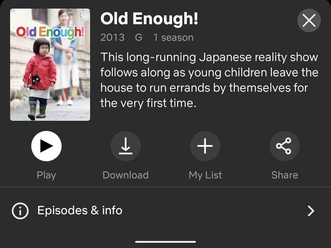 OneSassyRich's tweet photo. Watch this Netflix show where 2 years old Japanese kids run errands. It's awesome! https://t.co/ieSpI7Swxw