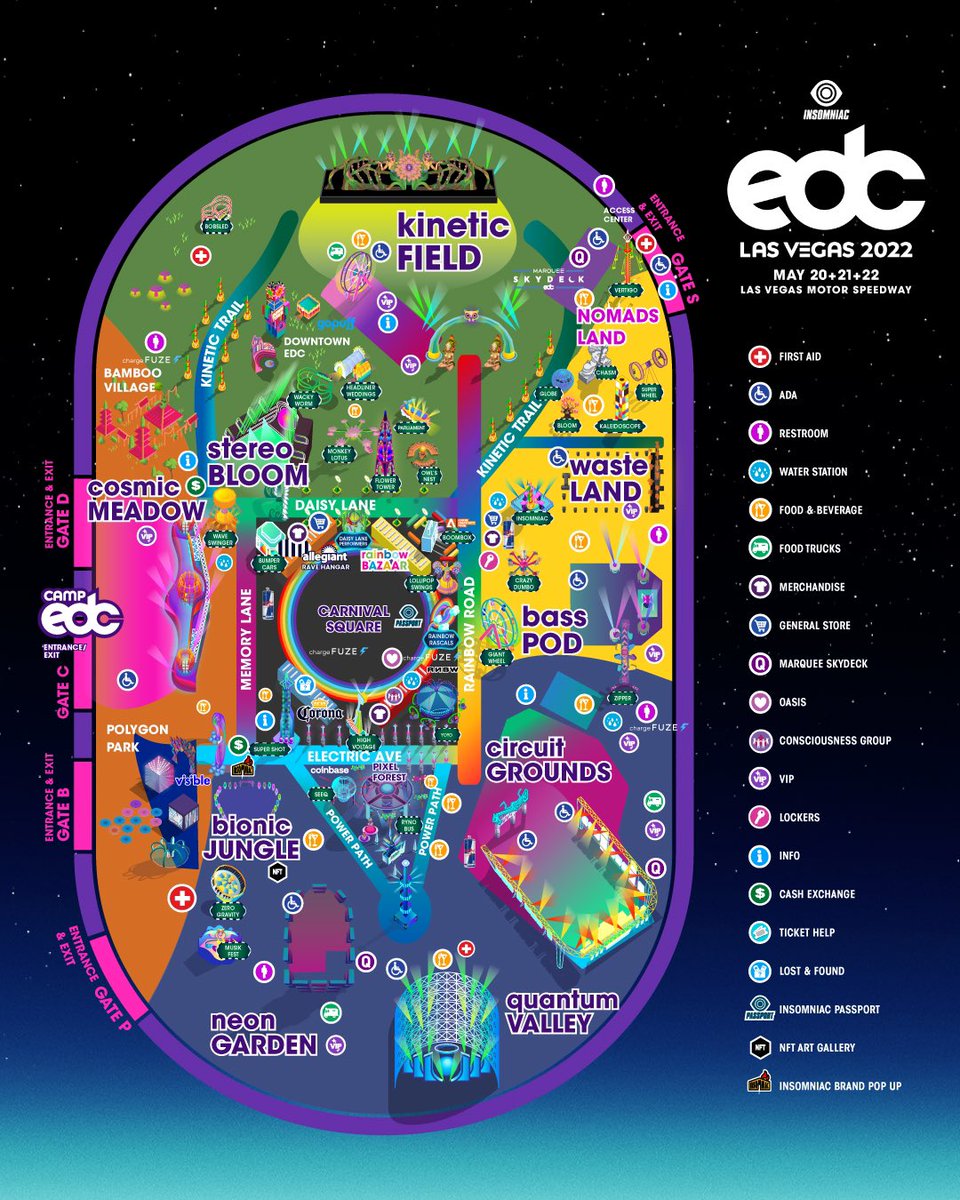 2022 EDC Las Vegas map 