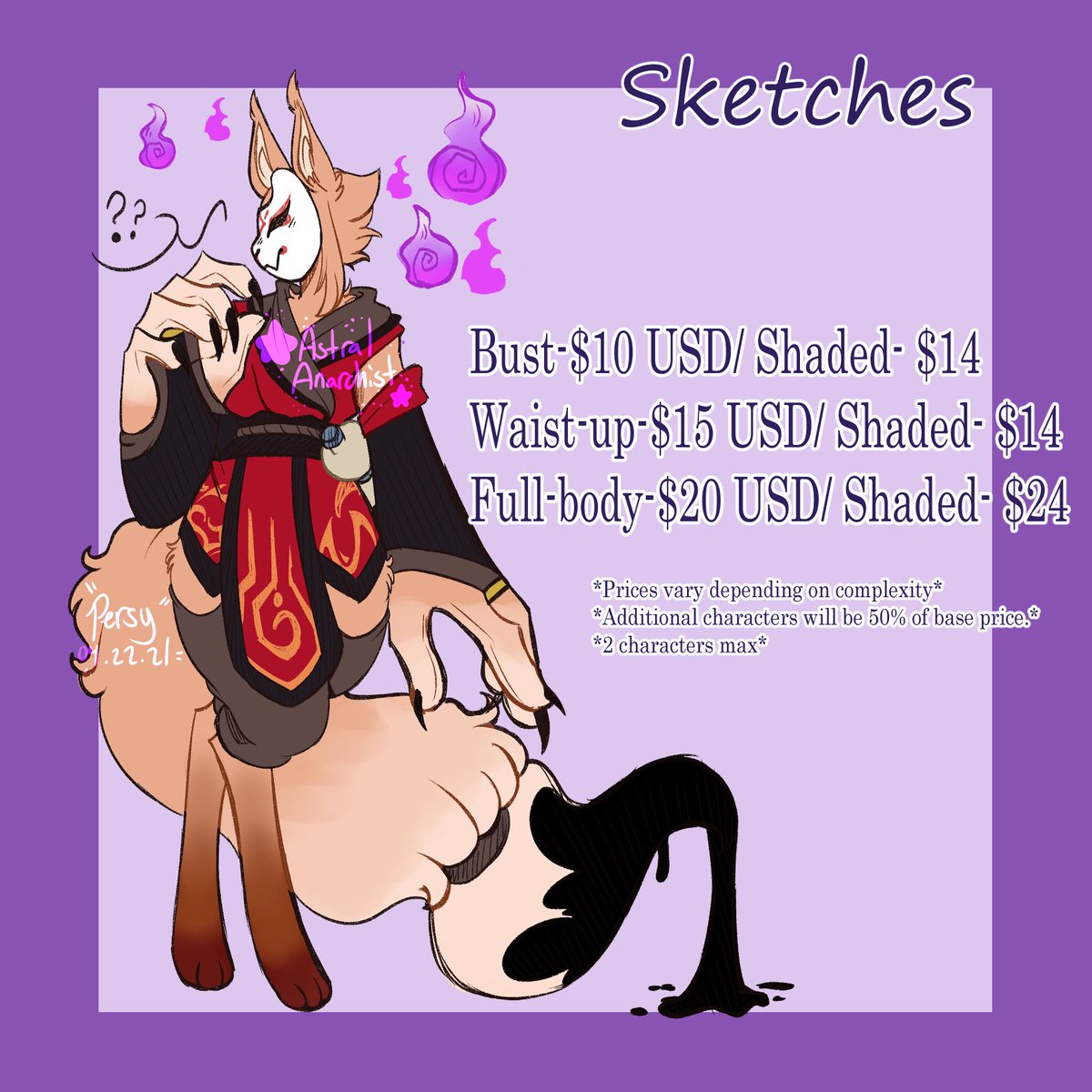 astralanarchist's tweet photo. Updated my commission sheet! I reopened my commissions and updated my prices. 
#commissionsopen #commissionpost #commissions https://t.co/1CKfartrNz