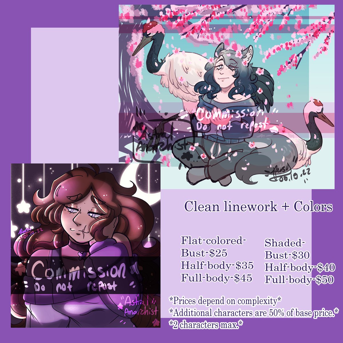 astralanarchist's tweet photo. Updated my commission sheet! I reopened my commissions and updated my prices. 
#commissionsopen #commissionpost #commissions https://t.co/1CKfartrNz