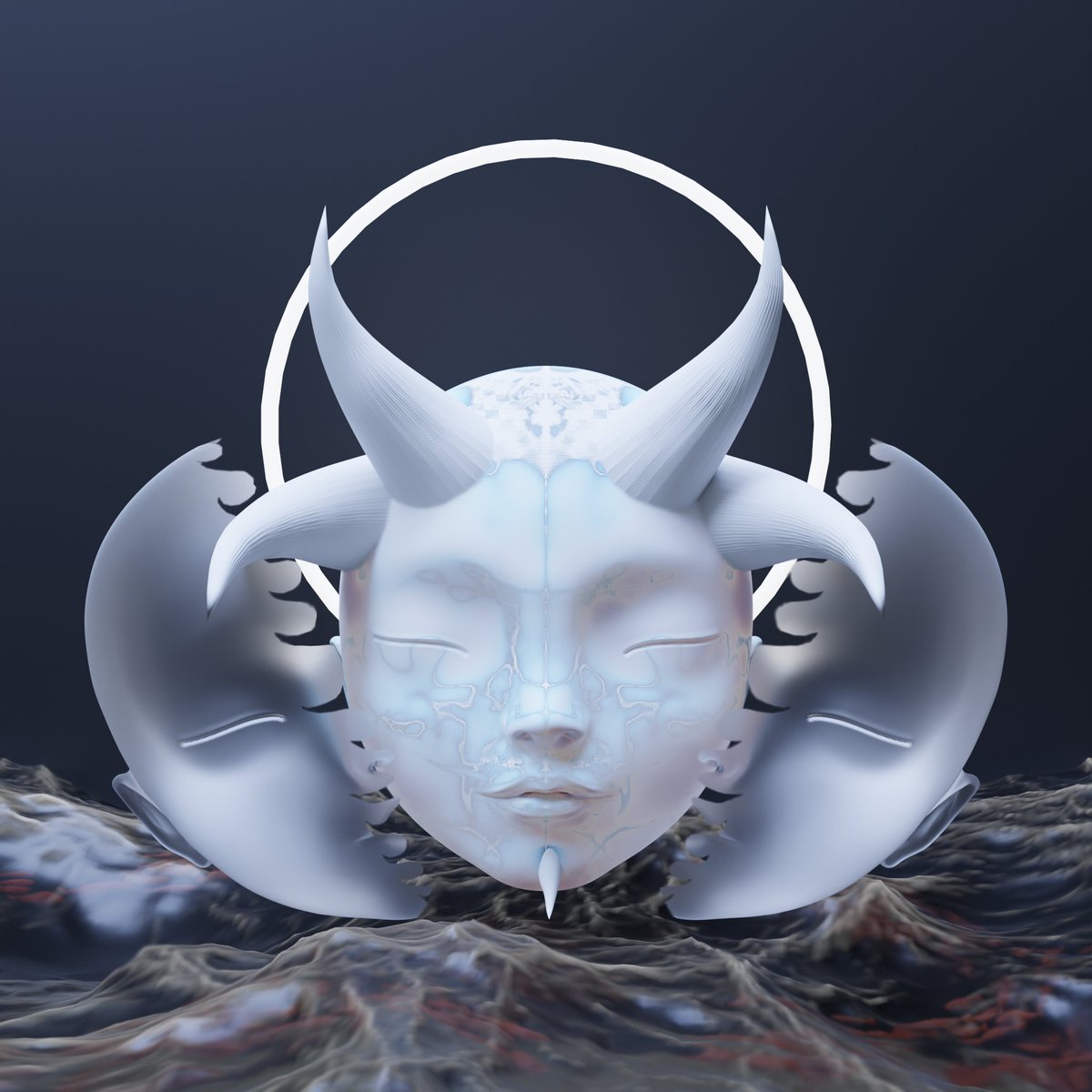KsouMa_on_X's tweet photo. HOLLOWJIN X3 - Water Demon 
Again : AMAZING work by @Hollowedgraphix from @JINX9NFT who work on live a NFT and send to all holders and viewers of the event <3 #X9GANG #NFTAirdrop #nftart #NFTCommunity https://t.co/QWTH0nTa2K