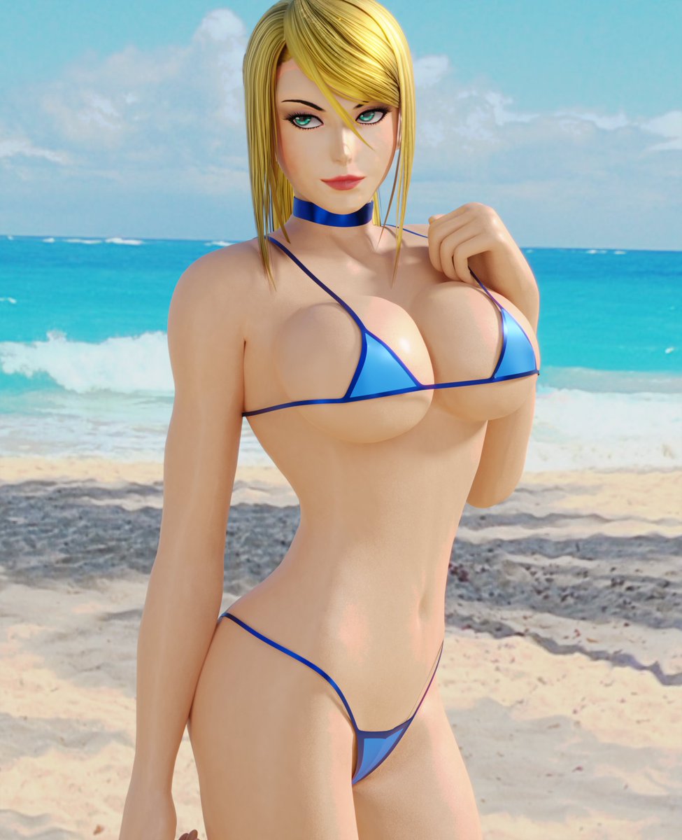 feelingdreadful's tweet photo. @HadokenStud 
Samus saw Ryu, Terry, and Incineroar sparring on the beach.  Taking a break from yoga, she walked over and watched. 

"This a boys only fight, or could a starsailor like me hop in?" She teased the trio. https://t.co/LG8sCcU4WD