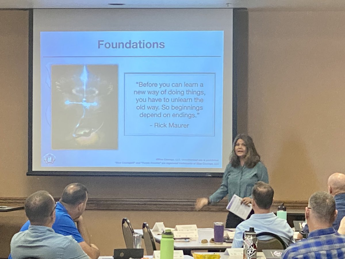 bluecourage's tweet photo. Arizona National Guard Purple Resolve trainers dive into Day-1 of their second Purple Resolve class with coaching from BC/PR Master Trainer Dan Schmer. Keep up the great work Major Park, SSH Keener, &amp; M/Sgt Gunderson! #purpleresolve #AZNG #guardleadershipdevelopement #PTSDnow! https://t.co/L2Iuzo7oFG
