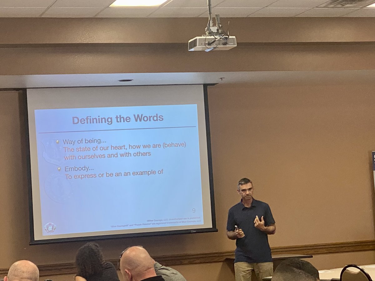 bluecourage's tweet photo. Arizona National Guard Purple Resolve trainers dive into Day-1 of their second Purple Resolve class with coaching from BC/PR Master Trainer Dan Schmer. Keep up the great work Major Park, SSH Keener, &amp; M/Sgt Gunderson! #purpleresolve #AZNG #guardleadershipdevelopement #PTSDnow! https://t.co/L2Iuzo7oFG