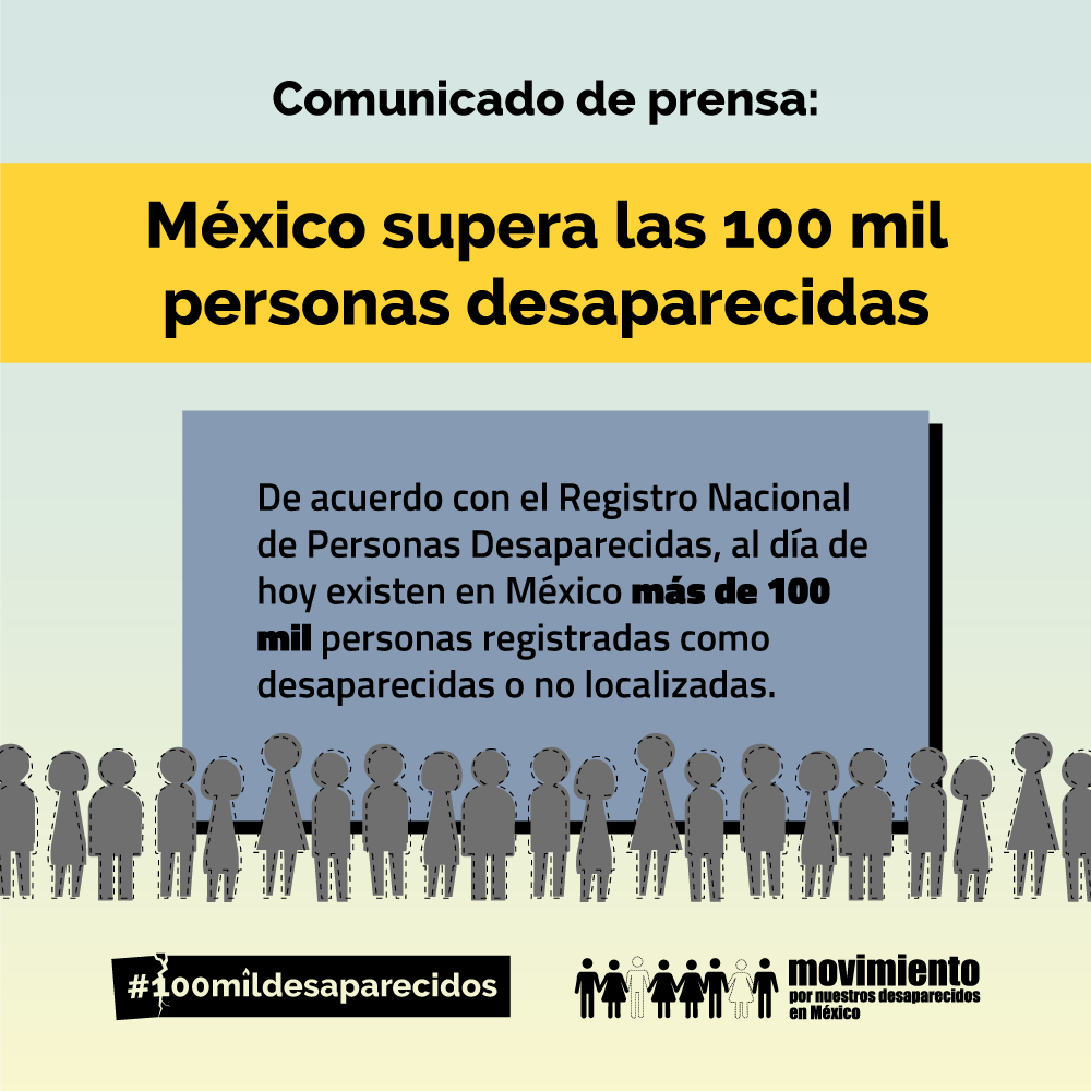 movNDmx's tweet photo. #ComunicadoDePrensa
México supera las #100MilPersonasDesaparecidas:
Familias exigimos acciones urgentes📢

Exhortamos al @GobiernoMX a atender con contundencia e integralidad la grave crisis de desapariciones e identificación humana que vivimos.

Visita 👇
https://t.co/d42bTl3gPR https://t.co/bu2FWSFCRv