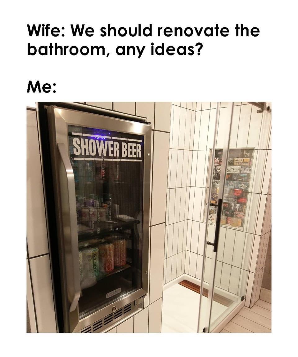 PaRANTingPOD's tweet photo. So now I know what room I’m renovating next … 😂 🍺 - KG
#showerbeer #homerenovation #paranting #adulting https://t.co/SySg1bNXK8