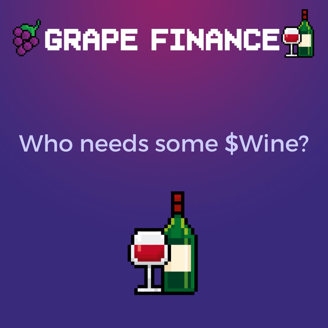 grape_finance's tweet photo. Grape Finance meme contest is a go!

Show us your creativity and tag us in a unique meme that you've created.

The one with the most ❤️'s and RT's will win 1 $Wine! 

Winner chosen in 48hrs. 

#avalanche #AVAX  $avax $mim $grape https://t.co/TLEk7wlrK1
