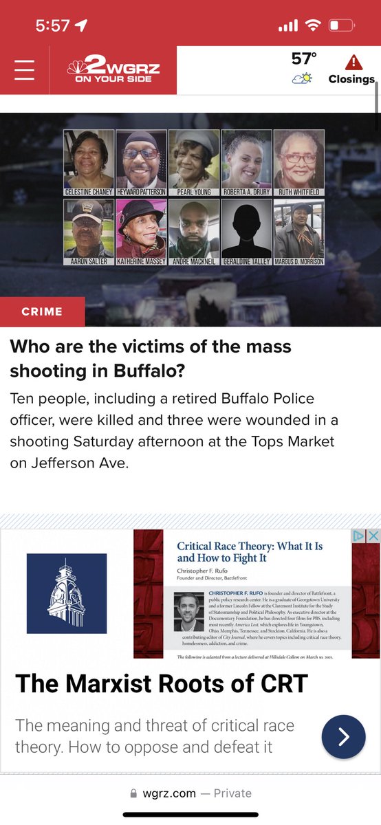 Buffalonian2012's tweet photo. @WGRZ Why are these insensitive (at best) ads on your webpage among the coverage of the tragedy in our community? @TEGNA @NBC https://t.co/uxh8S2JqCp