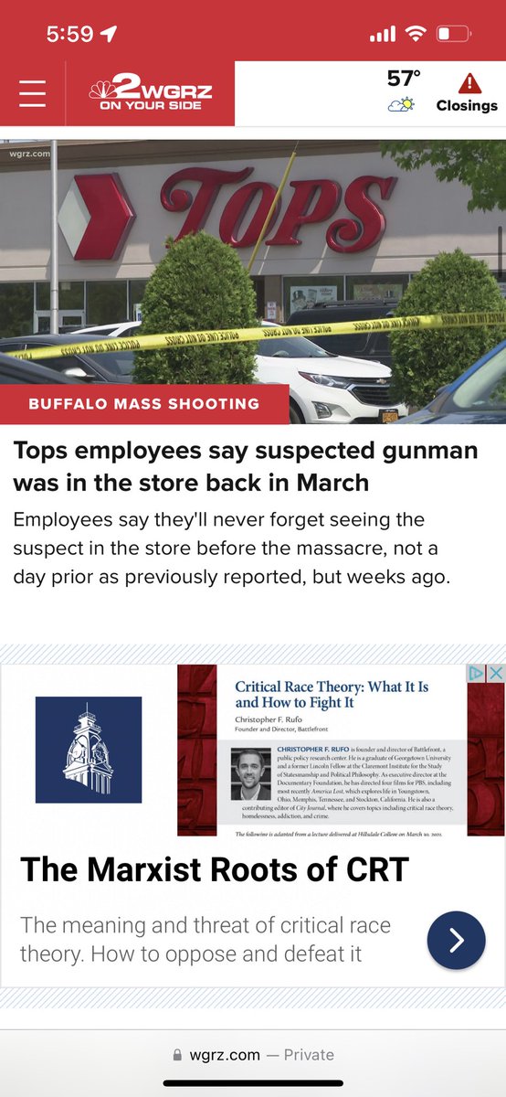 Buffalonian2012's tweet photo. @WGRZ Why are these insensitive (at best) ads on your webpage among the coverage of the tragedy in our community? @TEGNA @NBC https://t.co/uxh8S2JqCp