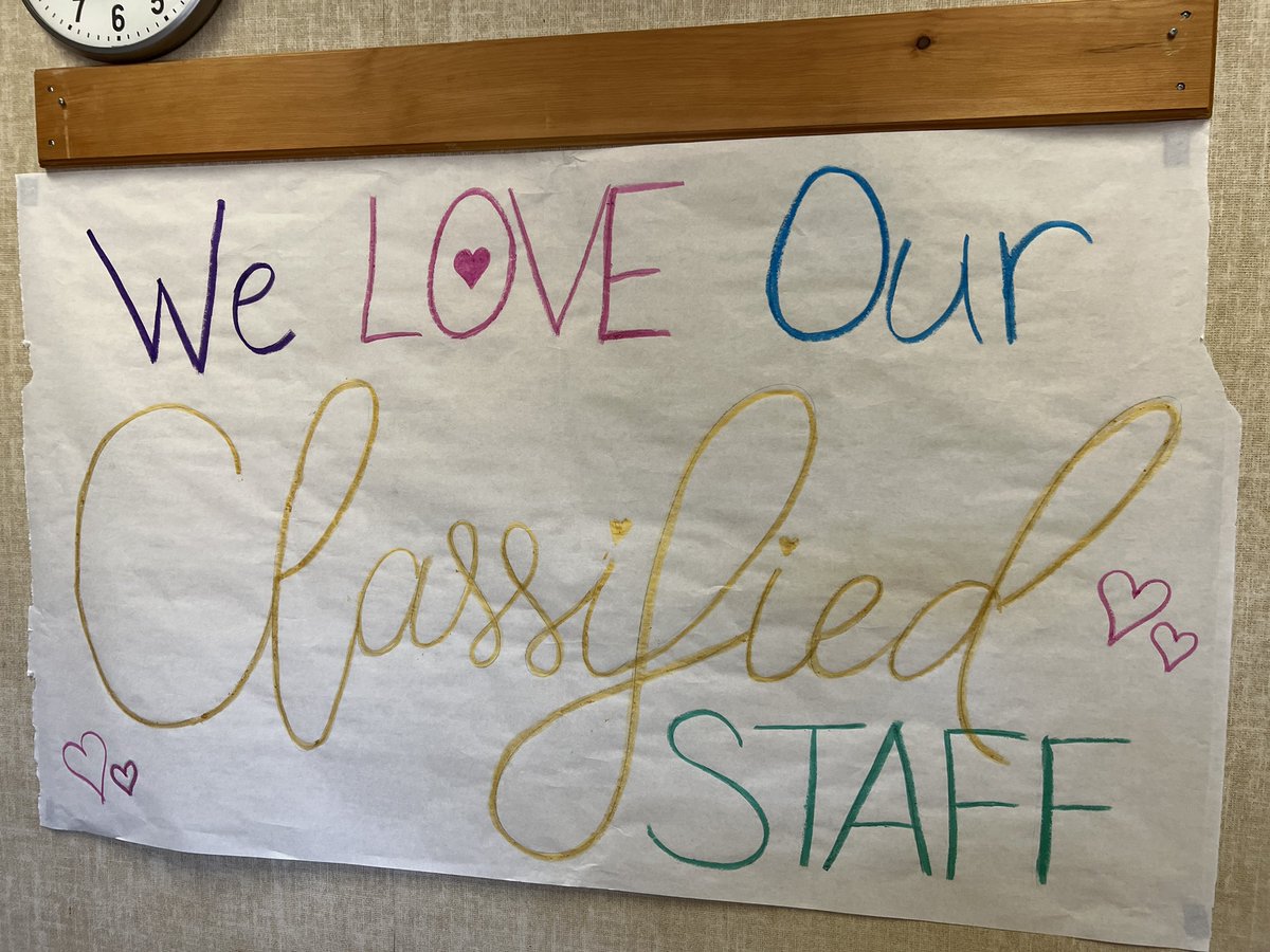 counselorsSMMS's tweet photo. Happy Classified School Employee Week! 
Thank you for creating a safe and welcoming space for everyone @SMMSMV everyday! 
Thank you ALL for always supporting students, staff and our community!! https://t.co/1xVgSWT6aM