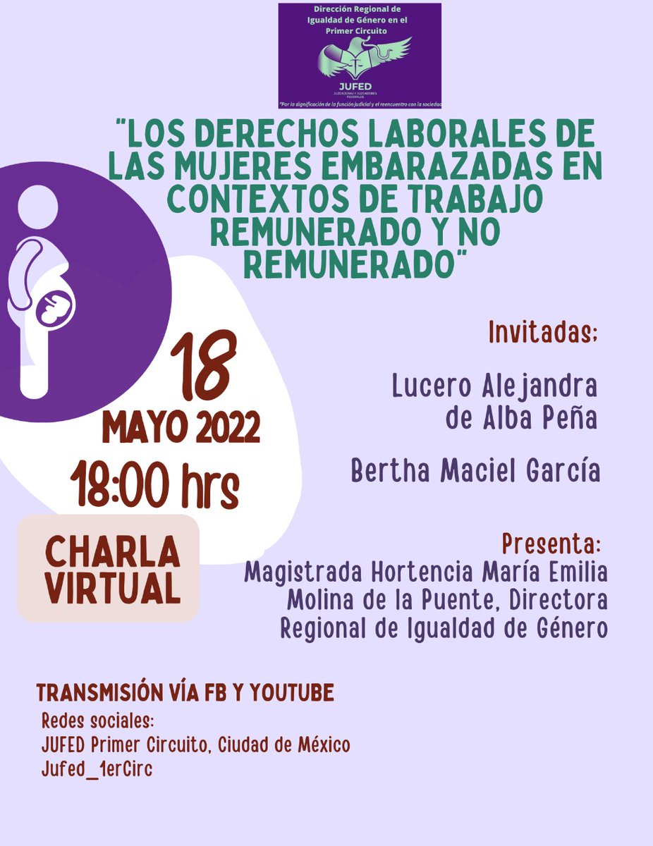 📌⚠️Te invitamos a nuestra charla virtual "Los Derechos Laborales de las Mujeres Embarazadas en Contextos de trabajo Remunerado y No Remunerado" ⚠️📌
¡En Vivo! miércoles 18 de mayo 
#derechoslaboralesdelasmujeres #mujeresembarazadas #derecholaboral