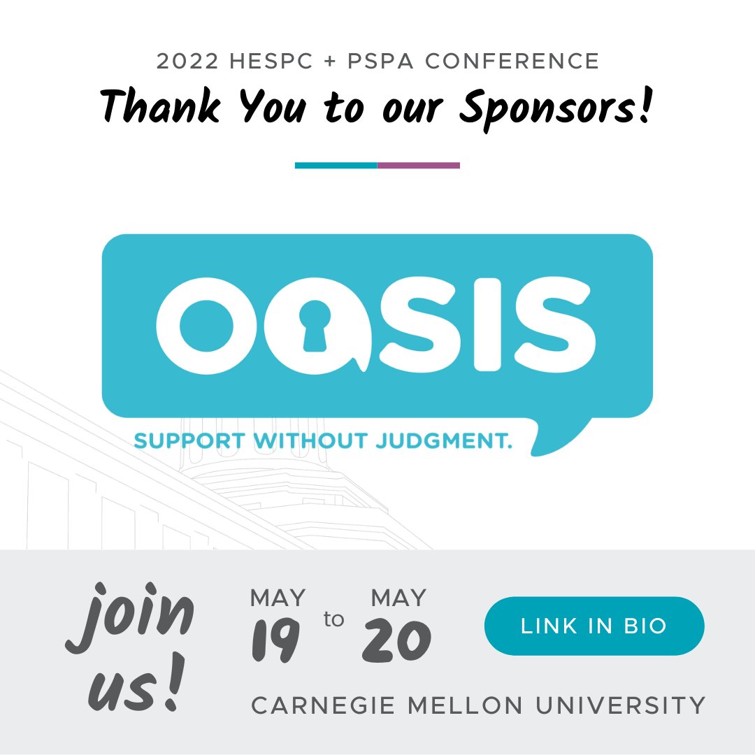 We would like to extend a huge thank you to 
<a href="/OasisApp/">Oasis Mental Health</a> for sponsoring our upcoming conference at the Advocate level! There's still time to register and join us THIS week! …22hespc-pspaconference.eventbrite.com

#preventsuicidepa #conference #mentalhealth #suicideprevention #oasis
