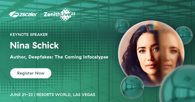 mradlowski's tweet photo. New speaker alert! Join us at Zenith Live '22 to hear thought-provoking ideas about cybersecurity and the geopolitics of technology from Nina Schick, author of "Deepfakes: The Coming Infocalypse." Register now at https://t.co/XCXs6Mr2ZT #zenithlive2022 https://t.co/VmnAX5PGP9 https://t.co/cVFZk5yJ4h