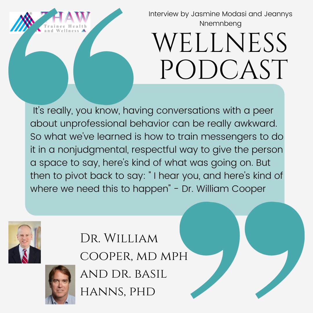 THAWMountSinai's tweet photo. Have you had a chance to listen to the latest episode of our Wellness Podcast? Jasmine and Jeannys interviewed Dr. William Cooper and Dr. Basil Hanns who spoke about Sinai's new system of reporting mistreatment, https://t.co/ZbT9fMUWeX