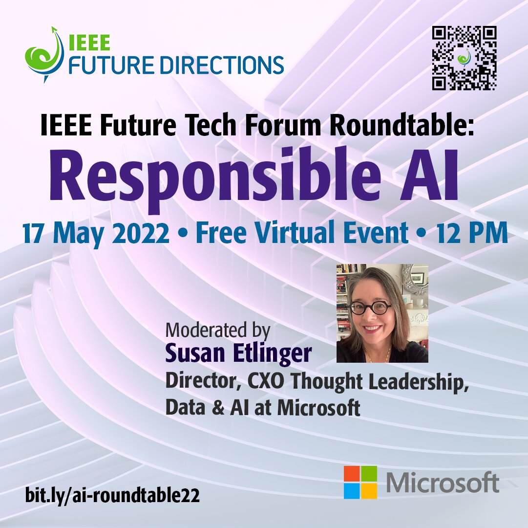 As a globally recognized expert in #DigitalStrategy, Susan Etlinger (<a href="/setlinger/">Susan Etlinger</a>) is the ideal Event Moderator for our Responsible #AI Roundtable. We can’t wait for her to pave the way for a stimulating discussion! Register here now: bit.ly/3lbIMQp #responsibleAI