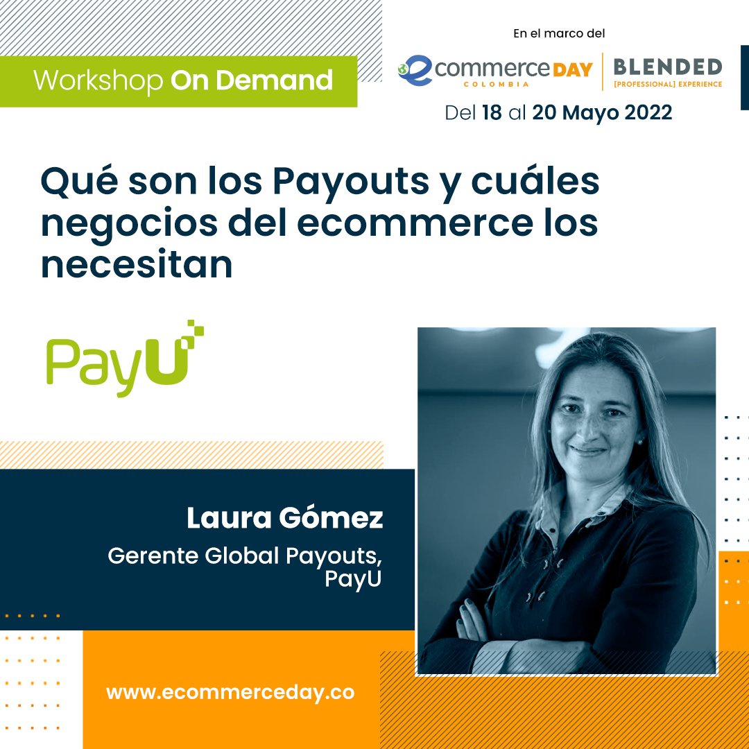 💳 Workshop On Demand: Qué son los Payouts y cuáles negocios del ecommerce los necesitan.

Laura Gómez, Gerente Global Payouts <a href="/PayULatam/">PayU Latam</a>

📲 ¡Inscríbete ahora! bit.ly/Registro_CO

#eDayCO #Colombia #ecommerce #payouts #digitalcommerce #payments