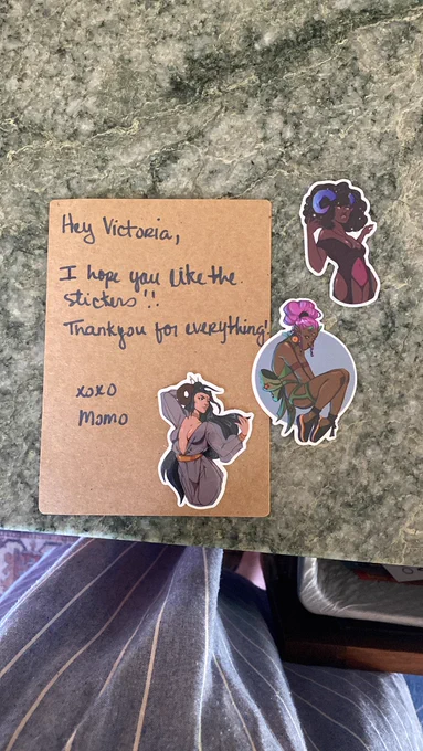 Got some hot girl stickers from @momoplushart!! 