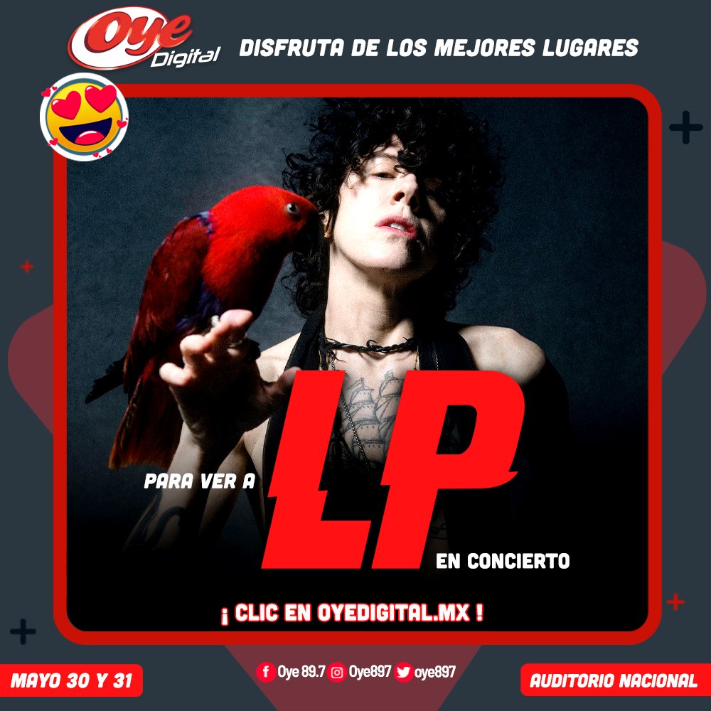 Oye897's tweet photo. ¡Disfruta de @iamlp en concierto
¿Quieres ir?
Ya sabes qué hacer
👉 https://t.co/sCzvMYmLxS

#Concierto #ConciertosMexico #LP #CDMX #Sorpresas https://t.co/3CTo4tsvZZ