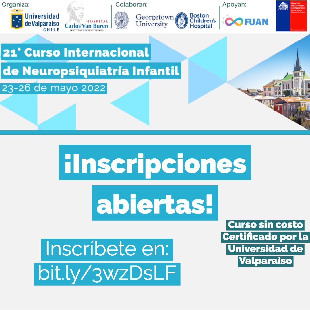 🚨 ¡ATENCIÓN! 🚨 

Desde este momento se encuentran abiertas las inscripciones.
Les recordamos que es totalmente gratuito y que será certificado por asistencia por la Universidad de Valparaíso.
Cupos limitados. Link: bit.ly/3wzDsLF