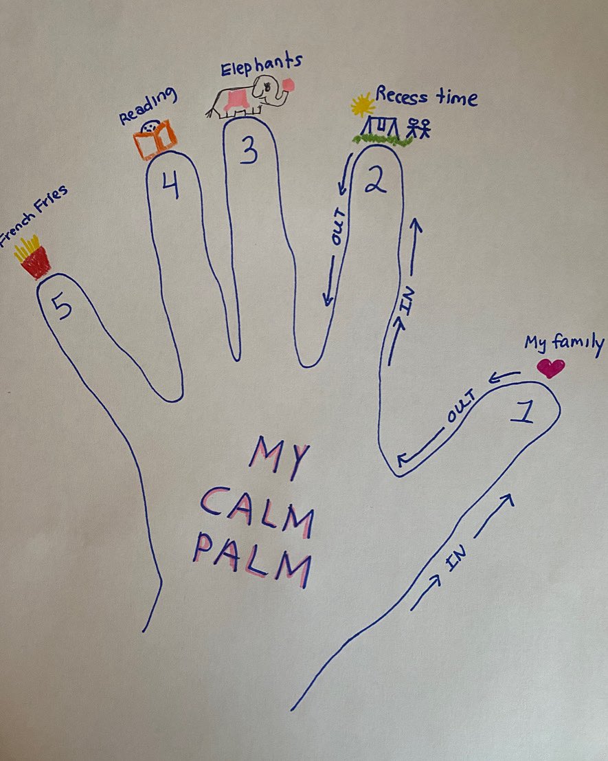SELebrateYOU's tweet photo. Breathe in~ Breathe out. Appreciate the things that bring joy and that fill you with calm. ❤️ What’s on your calm palm?✋ #SocialEmotionalLearning #Mindfulness https://t.co/HJIG69SXbl