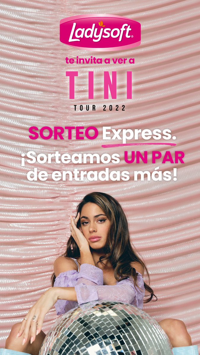 FioreAda's tweet photo. SORTEO EXPRESS DE ENTRADAS !!!!
@LadysoftArg está sorteando 2 entradas para el show de Tini, ingresen a: https://t.co/hgdE2ObNXc para participar!!!!
#Ladysoft - #JuntasEnTodosLosCiclos - #TiniLady2022 https://t.co/PnYA511r5X