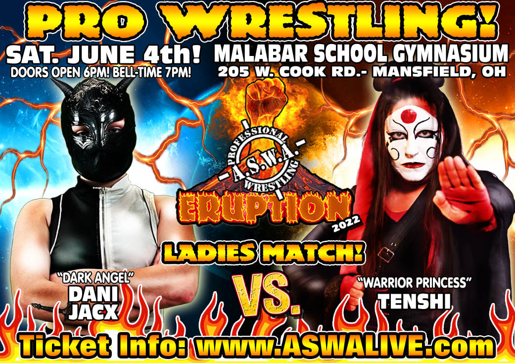 ASWAslam's tweet photo. June 4th in Mansfield: "Dark Angel" Dani Jacx takes on the "Warrior Princess Tenshi"!!
https://t.co/L4LQO5YKPk
#ASWALive #ASWA https://t.co/vc2UTTuoyf