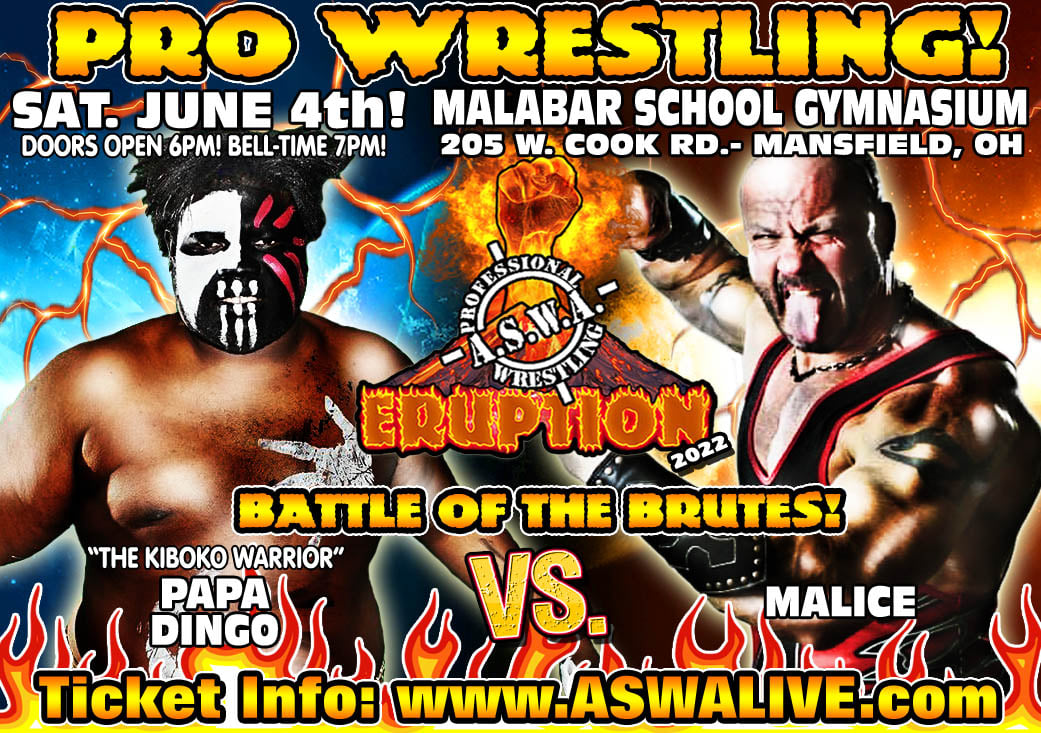 ASWAslam's tweet photo. June 4th in Mansfield: "The Kiboko Warrior" Papa Dingo lock horns with the big man known as Malice!! 
https://t.co/L4LQO5YKPk
#ASWALive #ASWA https://t.co/G3sPMreT4j