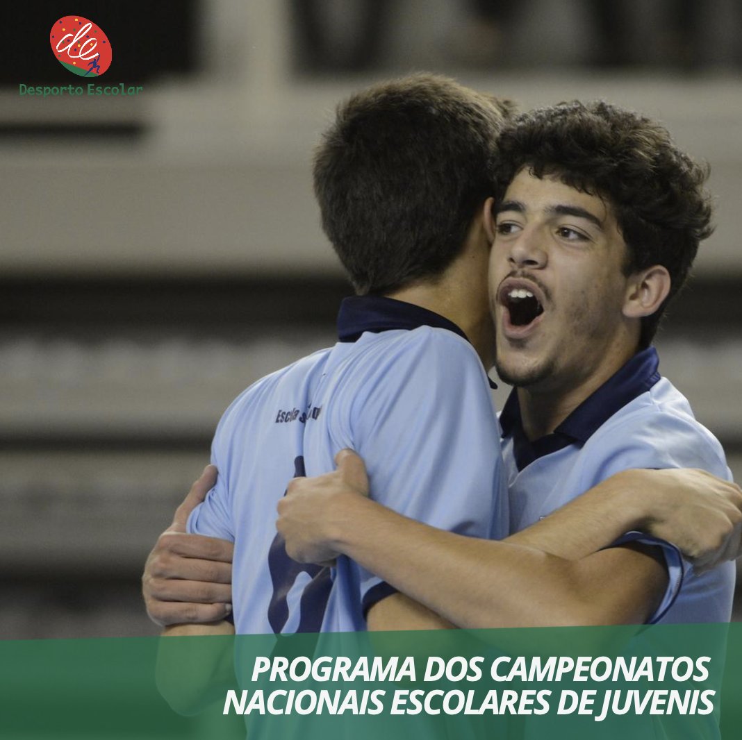 DEscolar_Port's tweet photo. O programa dos Campeonatos Nacionais Escolares de Juvenis, do Desporto Escolar, já se encontra disponível ‼️

👉 pode ser consultado em https://t.co/cxftJi4n4x

#DesportoEscolarAtivo #EstamosOn #FicaOn #OMaiorClubeDePortugal https://t.co/1MiAmLpmOH