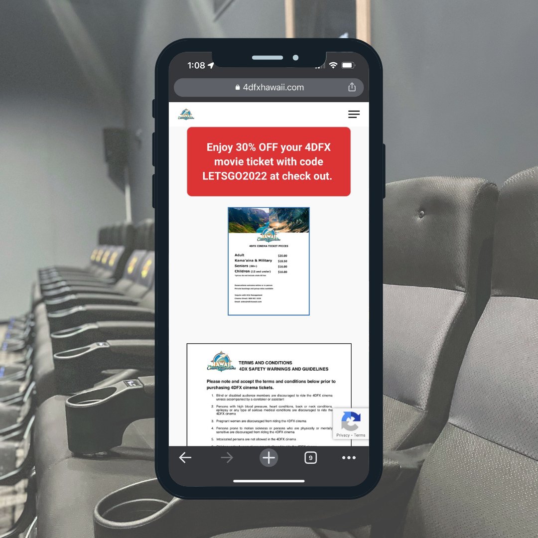 30% off all #4DFX movie tickets? Yes please! Just make sure to use code "LETSGO2022" at check out: 4dfxhawaii.com #Waikiki #discount