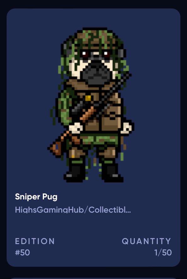 That was close ;) Picked up the last Sniper Pug. Only 50 were minted ✌🏾 <a href="/HighsGamingHub/">HighsGamingHub</a> <a href="/Battle_Pugs/">Battle Pugs</a>
