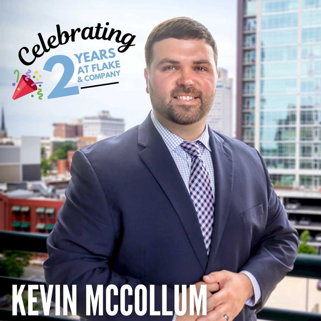 Happy work anniversary to our Senior Property Manager Kevin! In his 2 years at Flake &amp; Company he's helped us go from 0 to 800,000 square feet in managed properties. We are grateful to have him on our team! Outside of the office Kevin is a dedicated father to 3 young children.