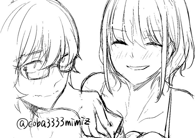 にっこにことたじたじ、かわいく描けました(当社比) 