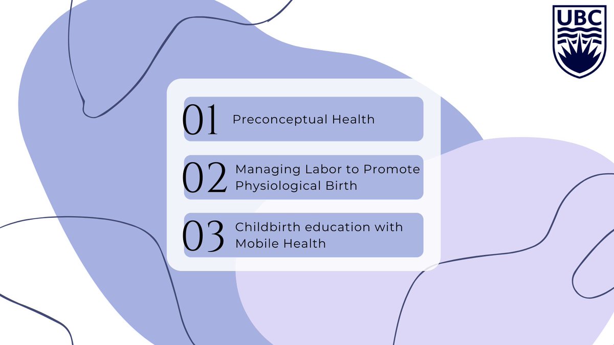 Learn more about our three core research clusters here: scienceofbirth.ubc.ca/researchout