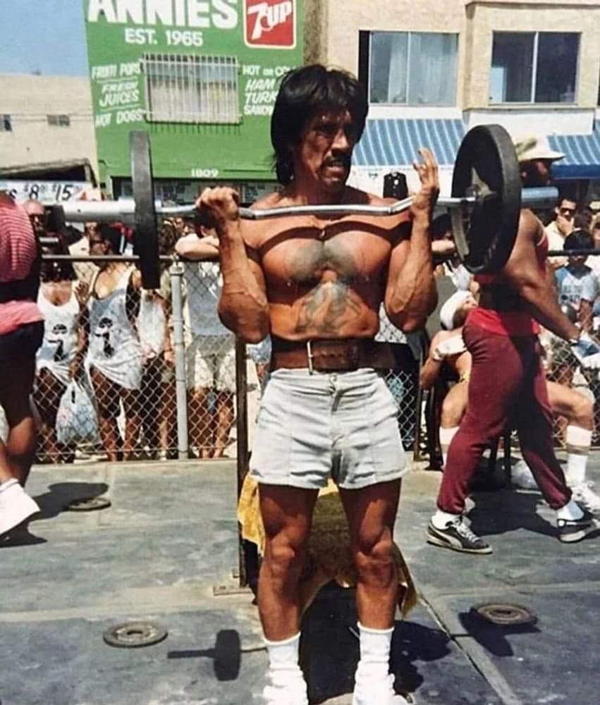 Happy birthday, Danny Trejo - here he is at Muscle Beach in the 1980s 